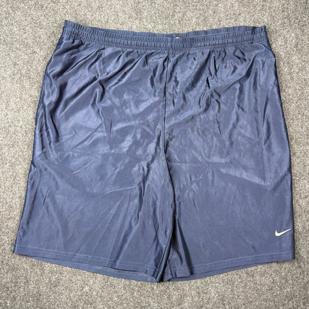 Nike Mens XL Navy Blue Athletic Basketball Shorts Elastic Waist Pockets Swoosh